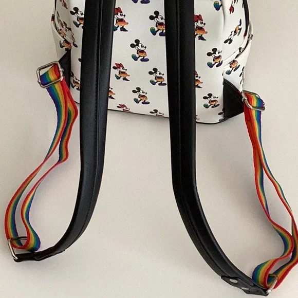 Disney Parks Rainbow Collection Mickey and Minnie Mini Loungefly Backpack